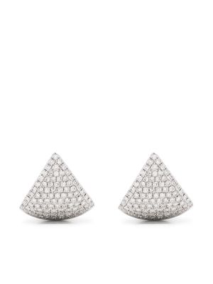 Ef Collection 14kt white gold diamond stud earrings - Silver