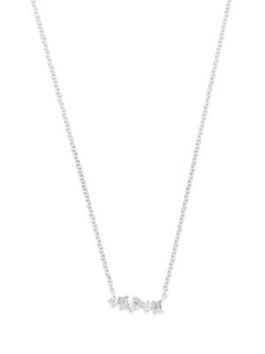 Ef Collection 14kt white gold mini diamond bar necklace - Silver