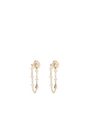 Ef Collection 14kt yellow gold Chain diamond stud earrings