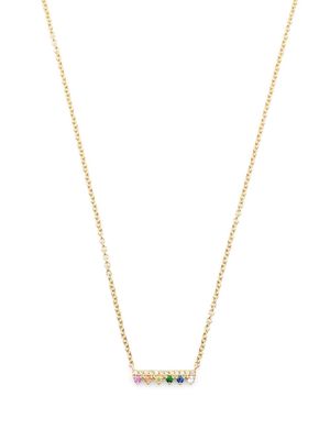 Ef Collection 14kt yellow gold Chloe Bar diamond gemstone pendant necklace