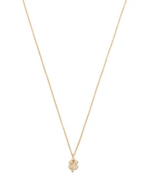 Ef Collection 14kt yellow gold Clover diamond necklace