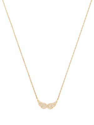 Ef Collection 14kt yellow gold Double Angel Wing diamond necklace