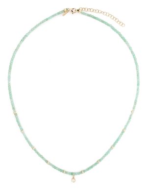 Ef Collection 14kt yellow gold emerald beaded necklace