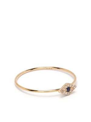 Ef Collection 14kt yellow gold Evil Evil diamond and sapphire ring