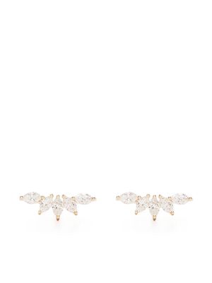 Ef Collection 14kt yellow gold Fan diamond earring