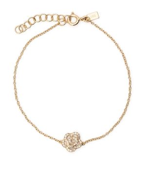 Ef Collection 14kt yellow gold Rose diamond chain bracelet
