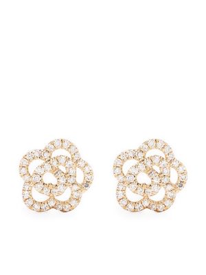 Ef Collection 14kt yellow gold Rose diamond stud earrings