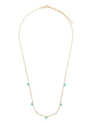 Ef Collection 14kt yellow gold turquoise and diamond necklace