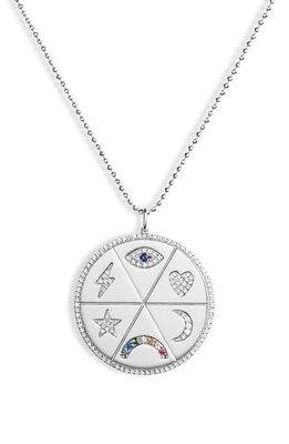 EF Collection All the Feels Diamond Pendant Necklace in White Gold