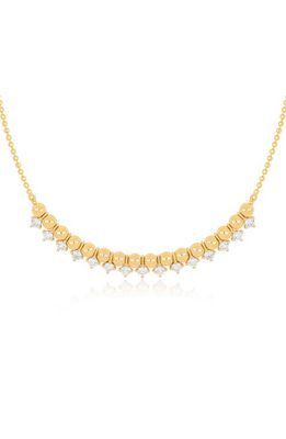 EF Collection Beaded Diamond Frontal Necklace in 14K Yellow Gold