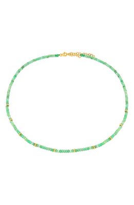 EF Collection Birthstone Beaded Necklace in Yellow Gold/Emerald