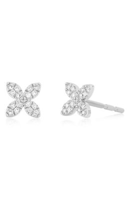 EF Collection Blossom Diamond Stud Earrings in 14K White Gold