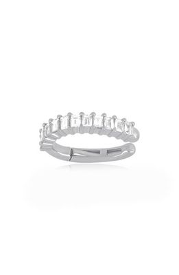 EF Collection Diamond Baguette Ear Cuff in White Gold