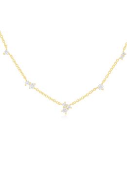 EF Collection Diamond Cluster Station Necklace in Yellow Gold