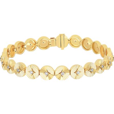 EF Collection Diamond Disc Eternity Bracelet in 14K Yellow Gold 