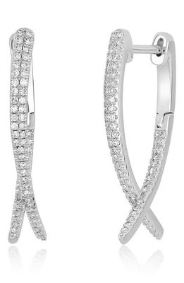 EF Collection Diamond Loop Hoop Ear Jackets in 14K White Gold