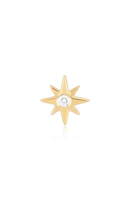 EF Collection Diamond Starburst Single Stud Earring in Yellow Gold