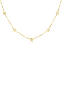 EF Collection Diamond Station Necklace in 14K Yellow Gold