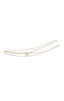 EF COLLECTION Double Strand Anklet in Metallic Gold.