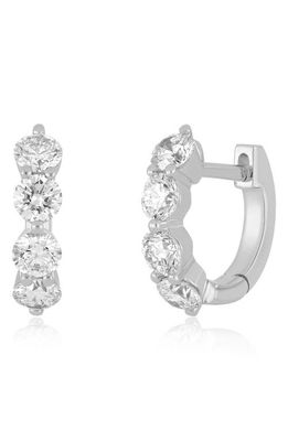 EF Collection Jumbo Diamond Huggie Hoop Earrings in 14K White Gold