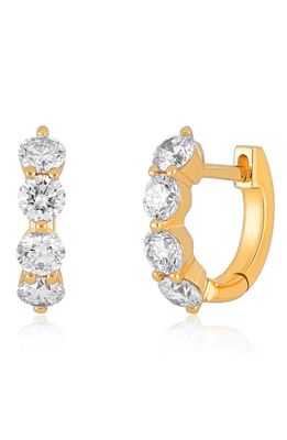 EF Collection Jumbo Diamond Mini Huggie Hoop Earrings in 14K Yellow Gold