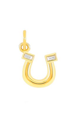 EF Collection Lucky Horseshoe Diamond Pendant Charm in Yellow Gold
