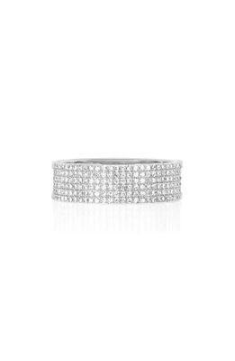 EF Collection Pavé Diamond Cigar Band Ring in 14K White Gold