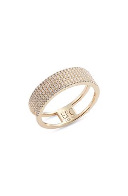 EF Collection Pavé Diamond Cigar Band Ring in 14K Yellow Gold