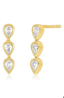 EF Collection Single Bezel Diamond Drop Earring in Yellow Gold