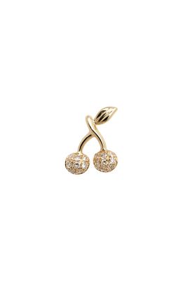 EF Collection Single Diamond Mini Cherry Stud Earring in 14K Yellow Gold
