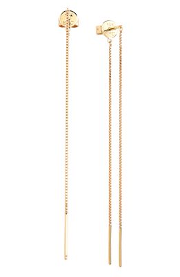 EF Collection Single Liquid Gold Threader Front/Back Earring in 14K Yellow Gold