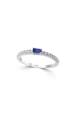 EFFY 14-Karat White Gold Sapphire & Diamond Ring in Blue