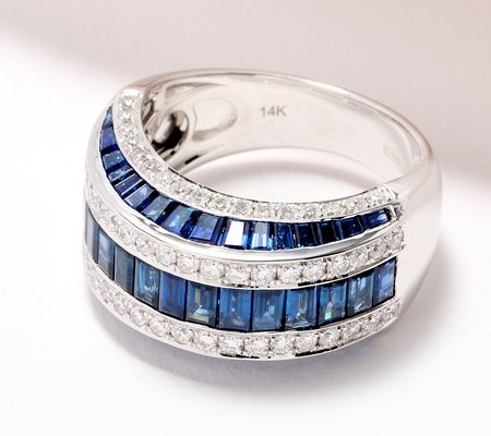 Effy Baguette Cut Sapphire & Diamond Band Ring