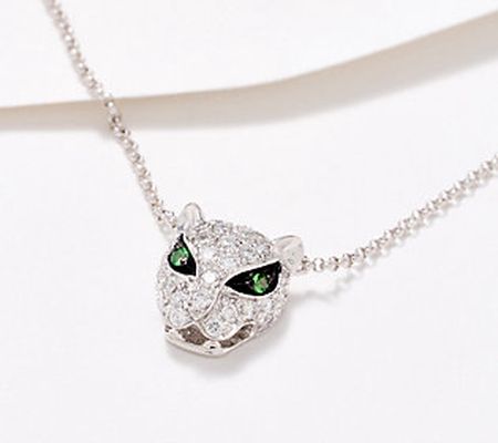 Effy Diamond & Tsavorite Panther Pendant Necklace, 14K