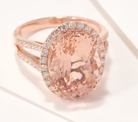 Effy Morganite & Diamond Gemstone Ring, 14K Rose Gold