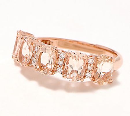 Effy Oval Cut Morganite & Diamond Ring, 14K Rose Gold