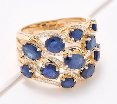 Effy Royale Bleu Sapphire & Diamond Cocktail Ring, 14K Gold