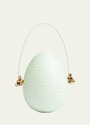 Egg Intrecciato Leather Top-Handle Bag
