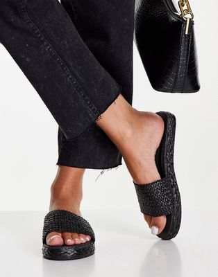 Ego Beach Bums woven slides in black