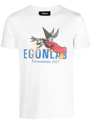 EGONlab. cartoon-print cotton T-shirt - White