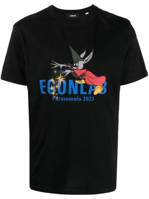 EGONlab. Fantasia graphic-print cotton T-shirt - Black