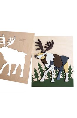 EGUCHI Reindeer 19-Piece Wooden Tray Puzzle in Multi