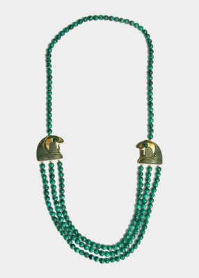 Egypt Necklace with Diamonds and Malachite