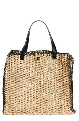 EILAF Dom Everyday Woven Palm Tote in Black/Tan 