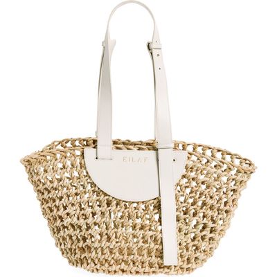 EILAF Large Dom Woven Palm Tote in Off White 