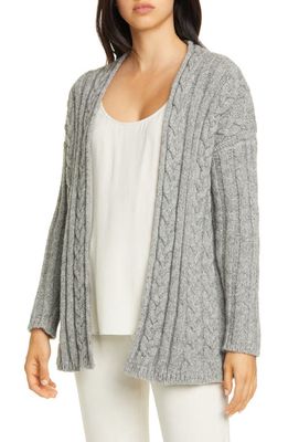 Eileen Fisher Alpaca Blend Cable Knit Cardigan in Moon