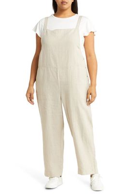 Eileen Fisher Ankle Length Organic Linen Jumpsuit in Undyed Natural