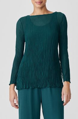 Eileen Fisher Bateau Neck Silk Tunic in Aegean