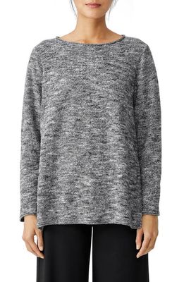 Eileen Fisher Boatneck Organic Cotton Tunic Sweater in Black