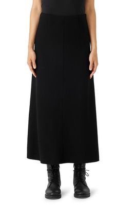 Eileen Fisher Boiled Wool A-Line Skirt in Black